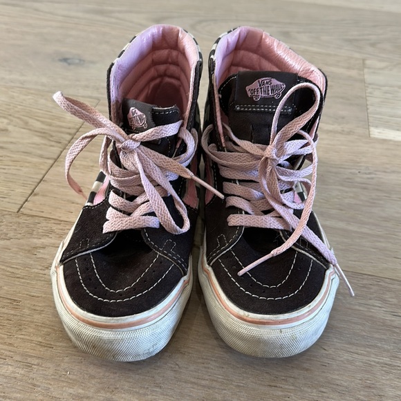 Women’s checkered high top vans size 6 pink and brown - Picture 4 of 5